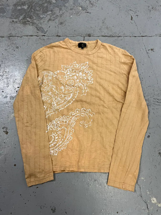 AW2003 Cavalli Floral Beige Tribal Paisley Longsleeve HdqudkA 3
