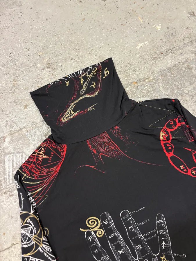 AW2003 Cavalli Galaxy Astro Black Turtleneck Top IXoDsTj 4