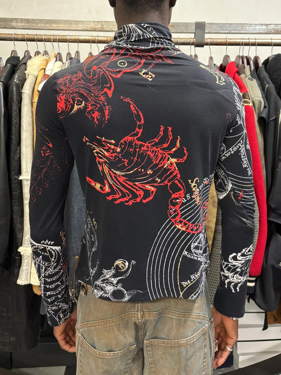 AW2003 Cavalli Galaxy Astro Black Turtleneck Top IXoDsTj 2