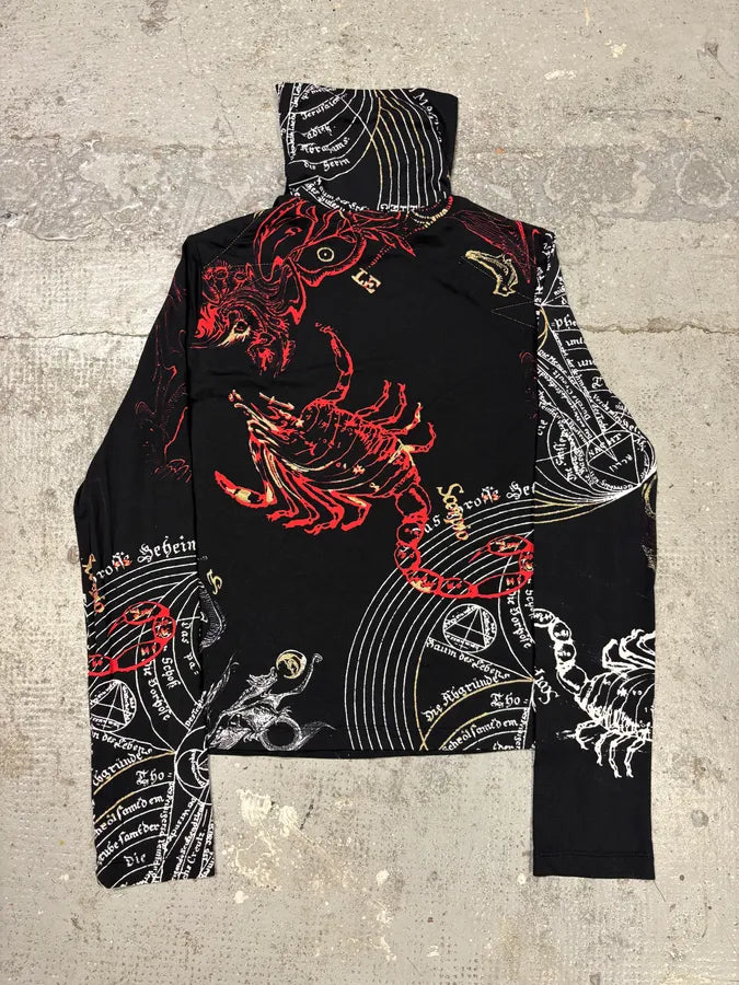 AW2003 Cavalli Galaxy Astro Black Turtleneck Top IXoDsTj 6