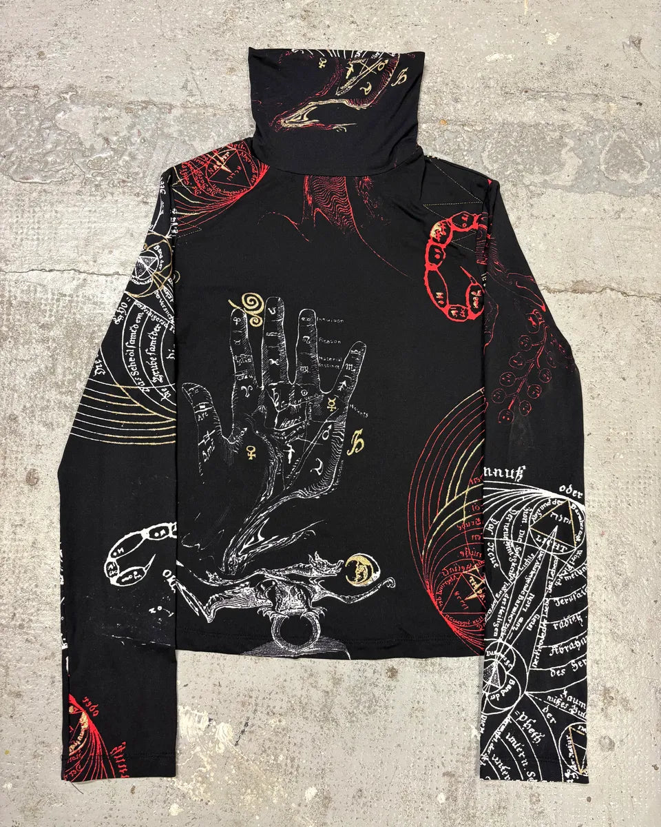 AW2003 Cavalli Galaxy Astro Black Turtleneck Top IXoDsTj 0