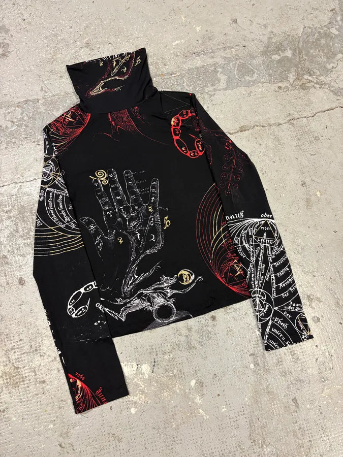 AW2003 Cavalli Galaxy Astro Black Turtleneck Top IXoDsTj 3