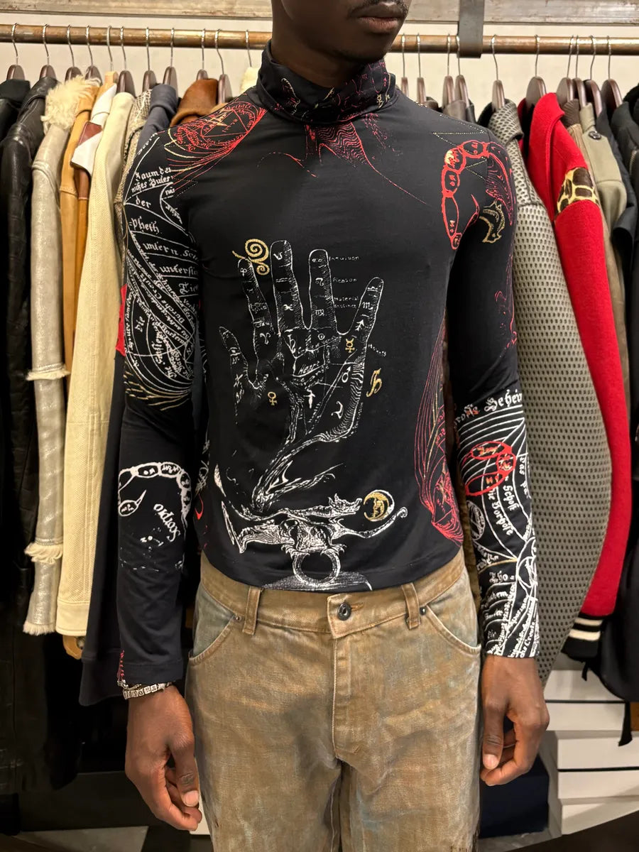 AW2003 Cavalli Galaxy Astro Black Turtleneck Top IXoDsTj 1