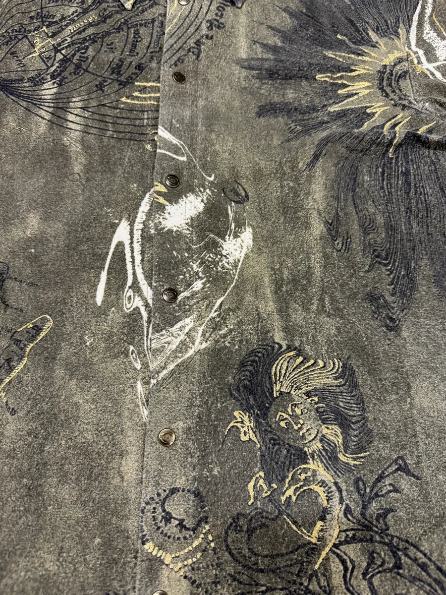 AW2003 Cavalli Green Astrology Shirt wxYvXzN 10