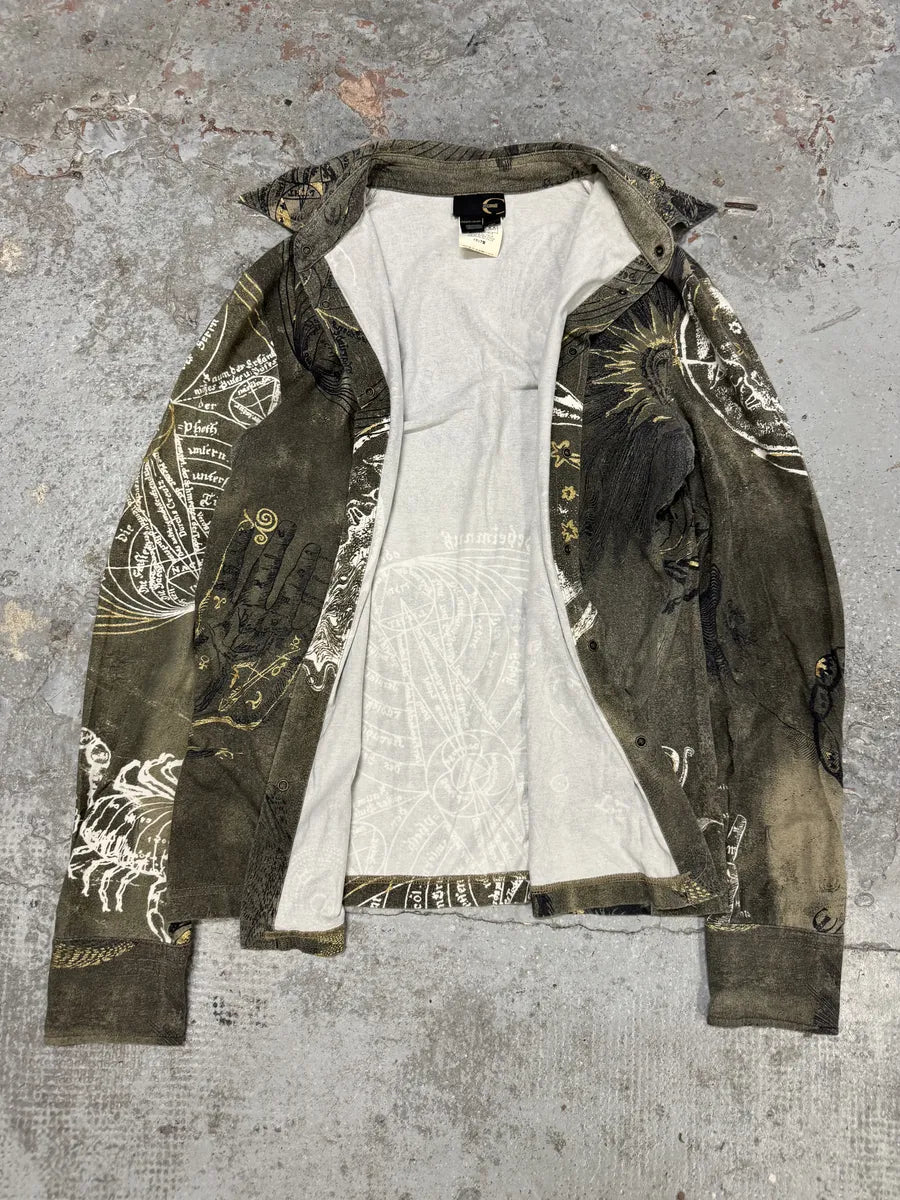 AW2003 Cavalli Green Astrology Shirt wxYvXzN 5