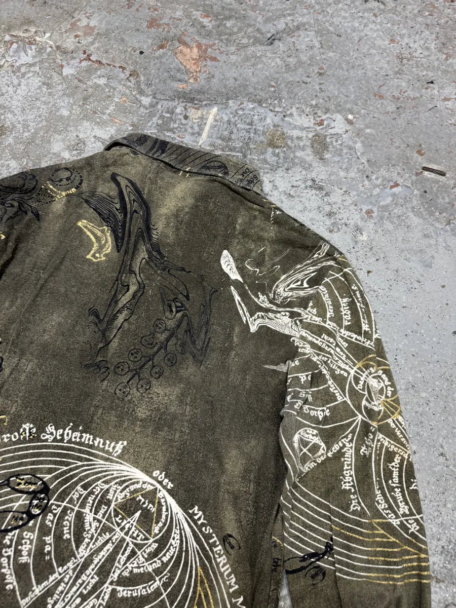 AW2003 Cavalli Green Astrology Shirt wxYvXzN 6