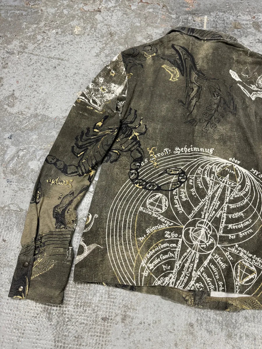 AW2003 Cavalli Green Astrology Shirt wxYvXzN 8