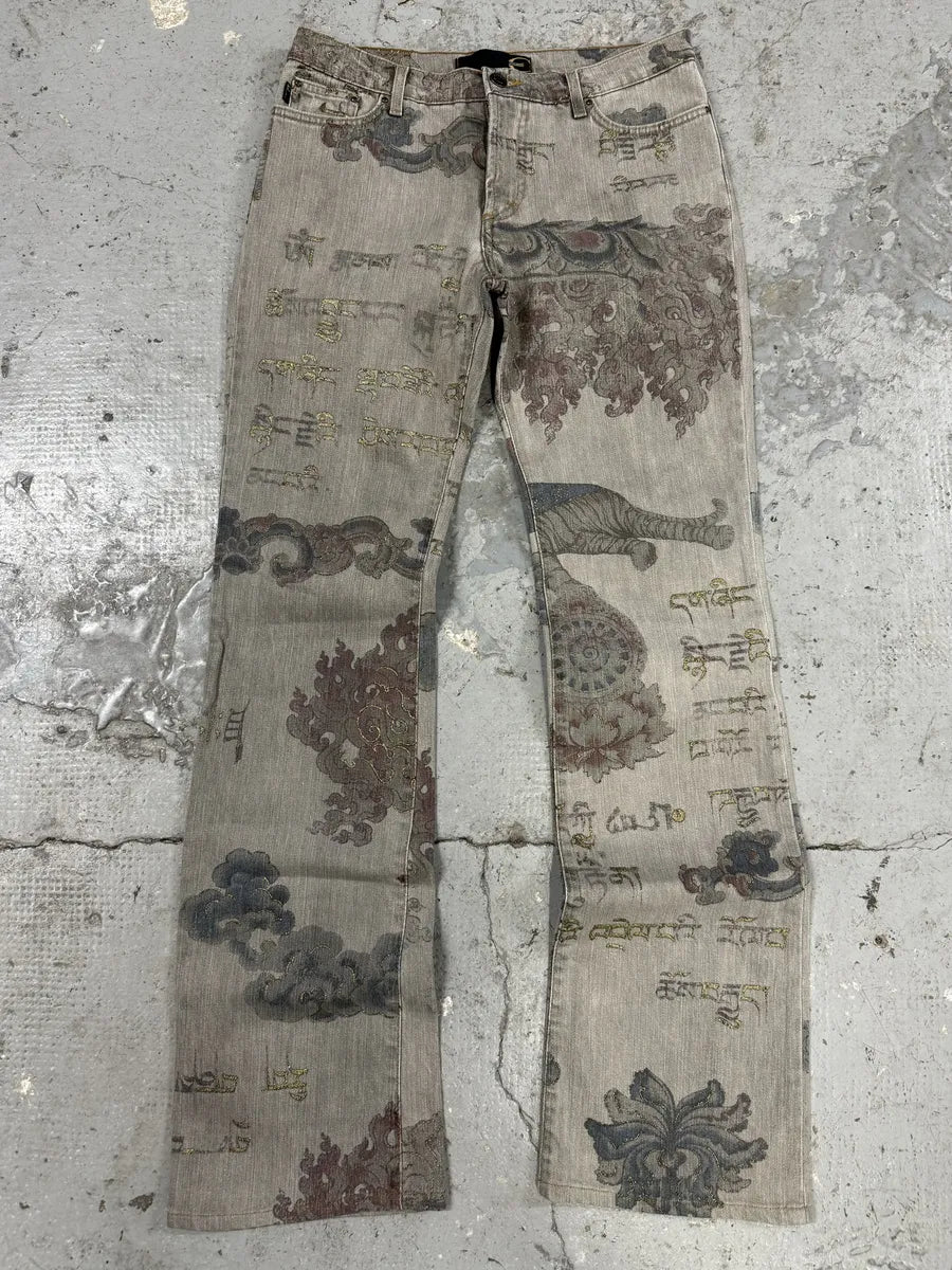 AW2003 Cavalli Grey Asian World Crazy Denim Jeans (S) uMblbLD 0