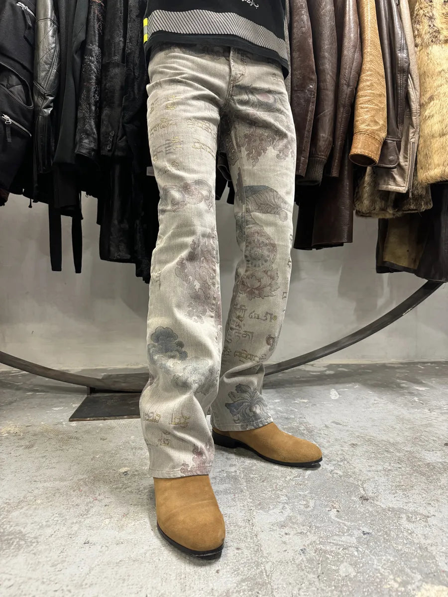 AW2003 Cavalli Grey Asian World Crazy Denim Jeans (S) uMblbLD 1