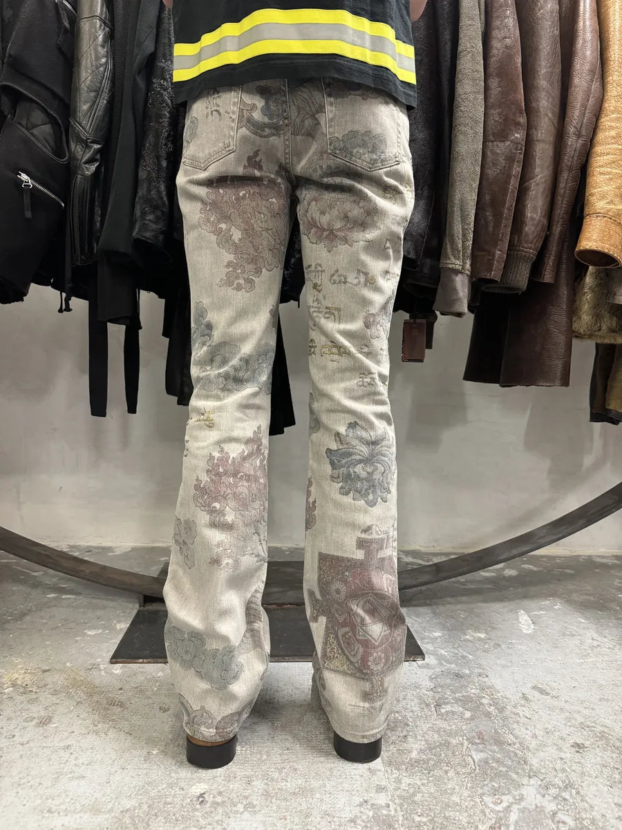 AW2003 Cavalli Grey Asian World Crazy Denim Jeans (S) uMblbLD 2