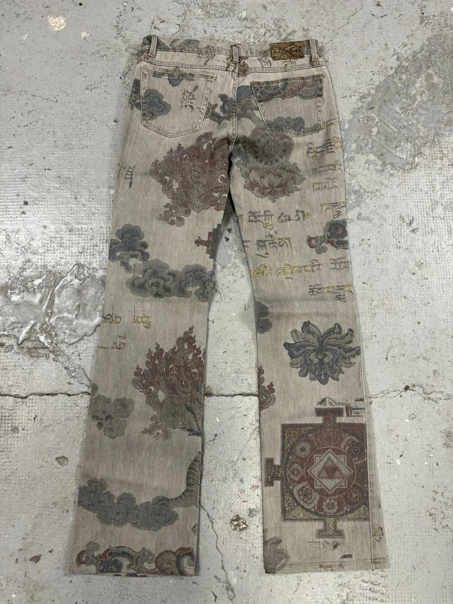 AW2003 Cavalli Grey Asian World Crazy Denim Jeans (S) uMblbLD 3