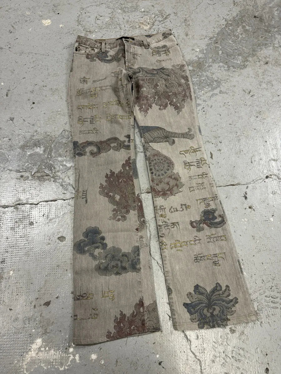 AW2003 Cavalli Grey Asian World Crazy Denim Jeans (S) uMblbLD 6