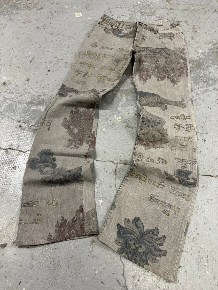 AW2003 Cavalli Grey Asian World Crazy Denim Jeans (S) uMblbLD 7