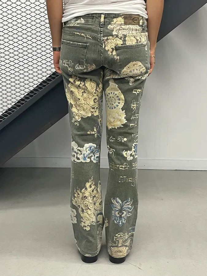 AW2003 Cavalli Grey Denim Asian World Flared Jeans KtPuJyD 4