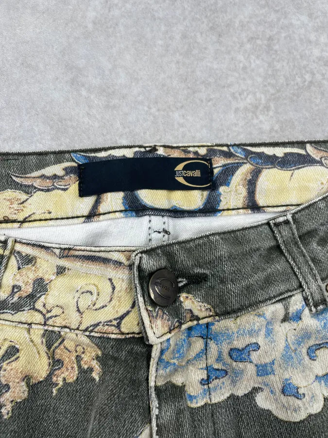 AW2003 Cavalli Grey Denim Asian World Flared Jeans KtPuJyD 6