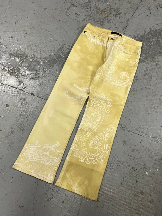 AW2003 Cavalli Light Yellow Astro World Tribal Pants gVJhTsy 4