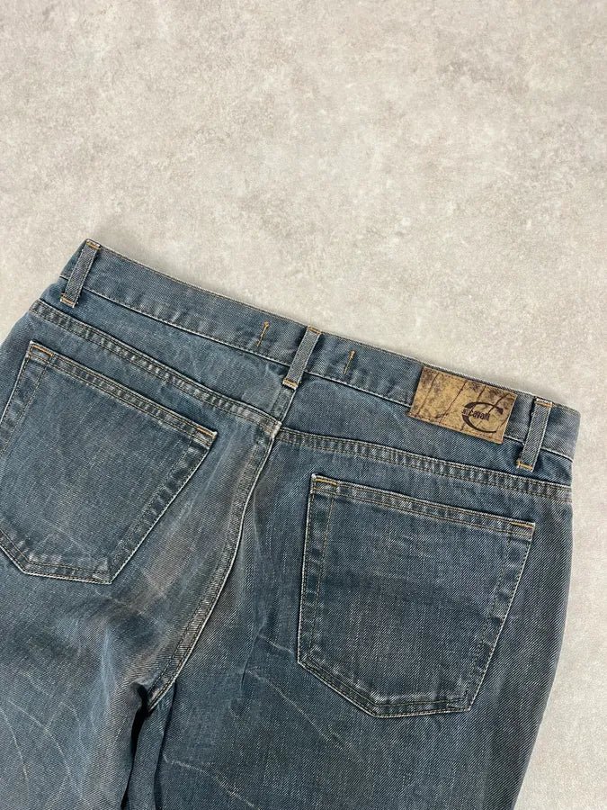 AW2003 Cavalli Navy Blue Faded Denim Cozy Jeans TtVhgMQ 7