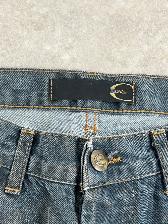 AW2003 Cavalli Navy Blue Faded Denim Cozy Jeans TtVhgMQ 8
