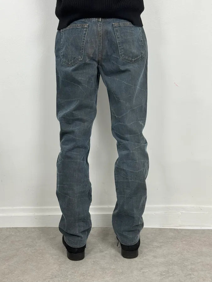 AW2003 Cavalli Navy Blue Faded Denim Cozy Jeans TtVhgMQ 3