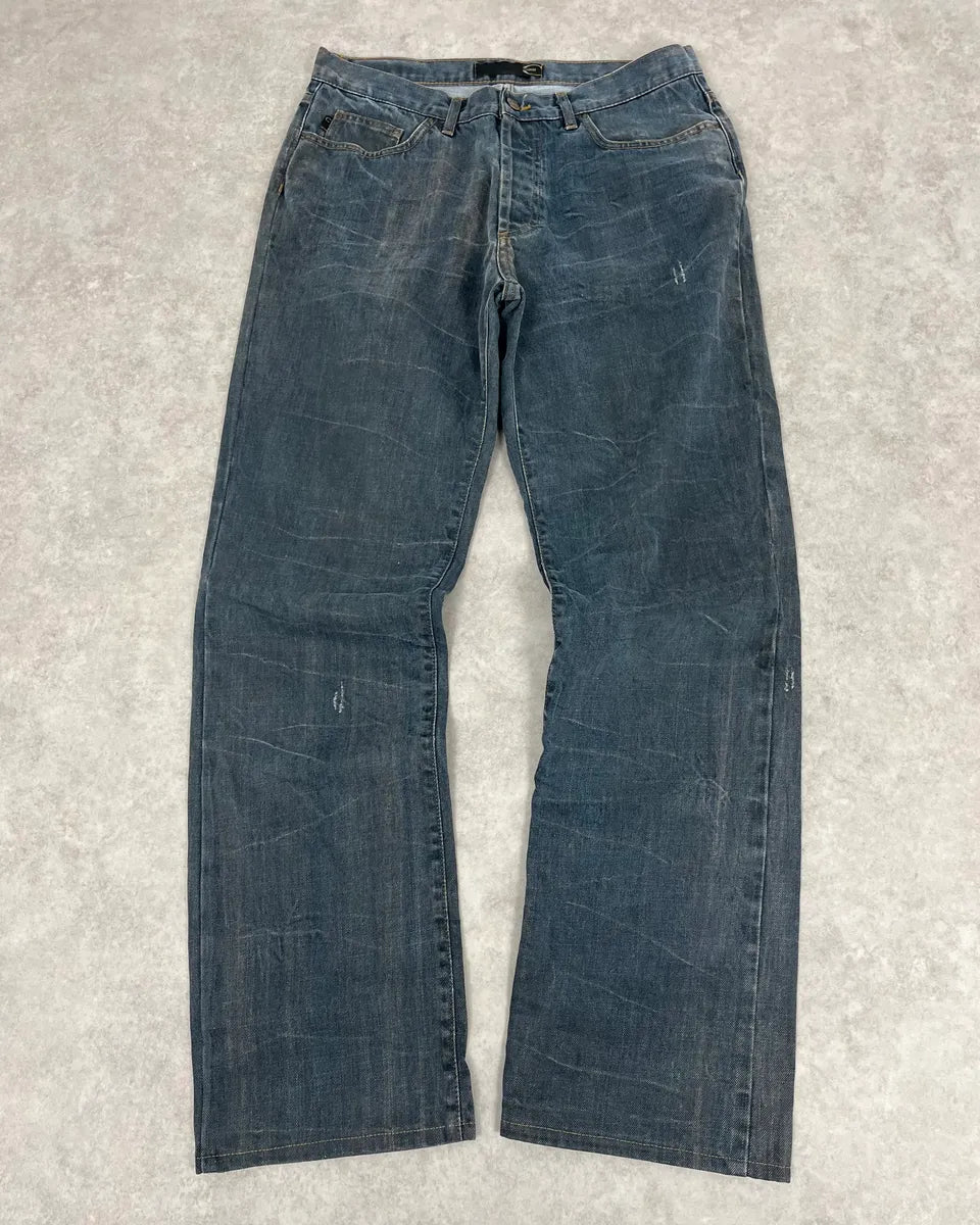 AW2003 Cavalli Navy Blue Faded Denim Cozy Jeans TtVhgMQ 0