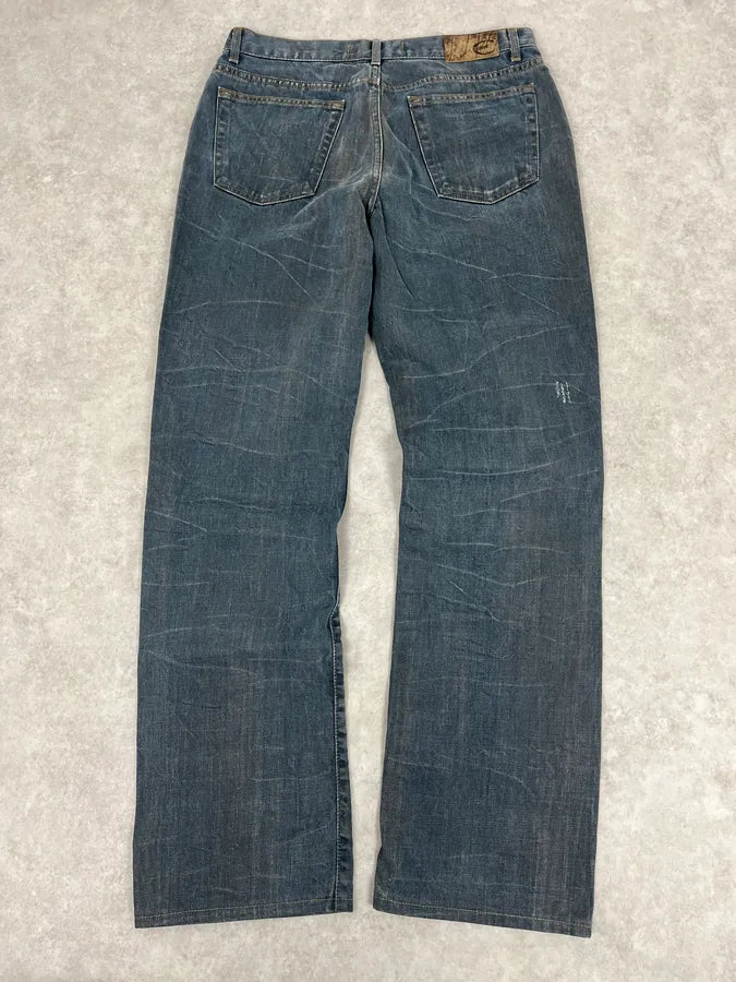 AW2003 Cavalli Navy Blue Faded Denim Cozy Jeans TtVhgMQ 6