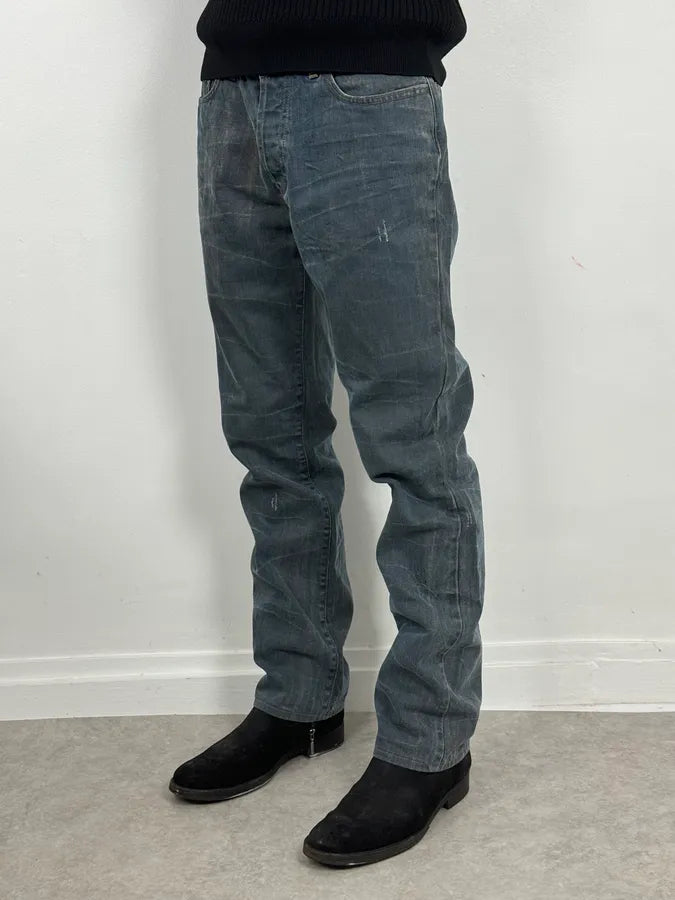 AW2003 Cavalli Navy Blue Faded Denim Cozy Jeans TtVhgMQ 2