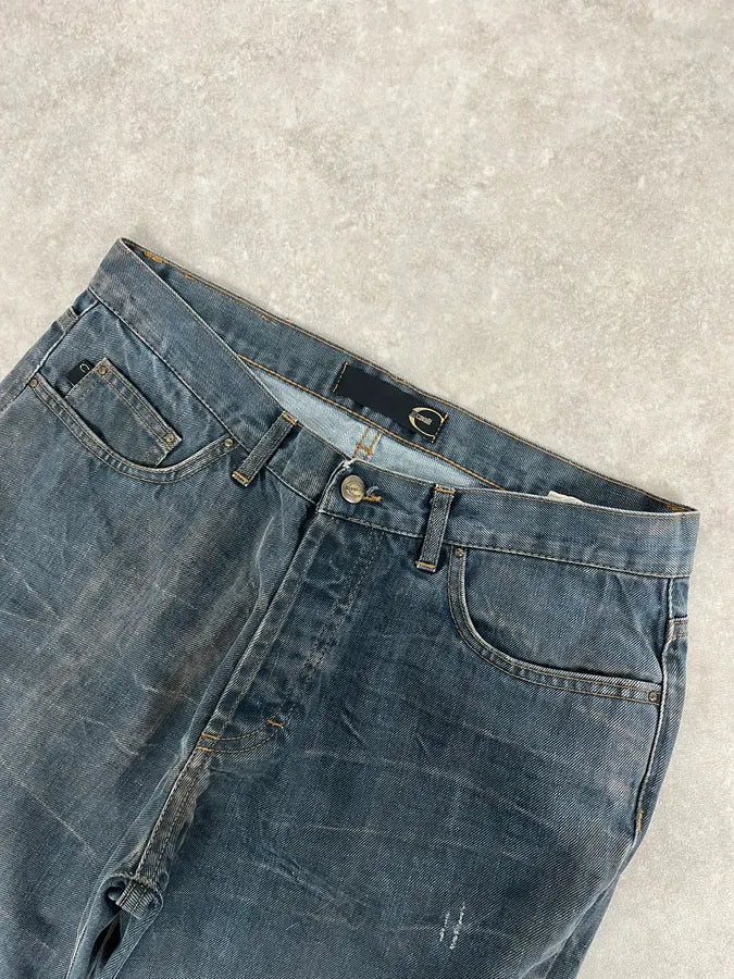 AW2003 Cavalli Navy Blue Faded Denim Cozy Jeans TtVhgMQ 5