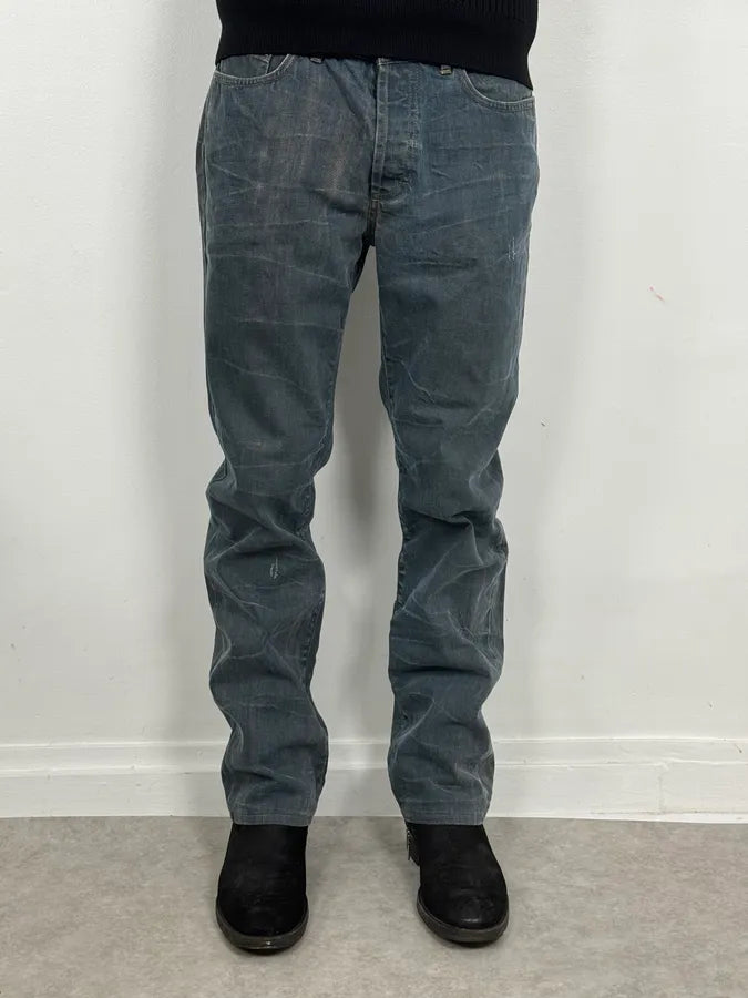 AW2003 Cavalli Navy Blue Faded Denim Cozy Jeans TtVhgMQ 1