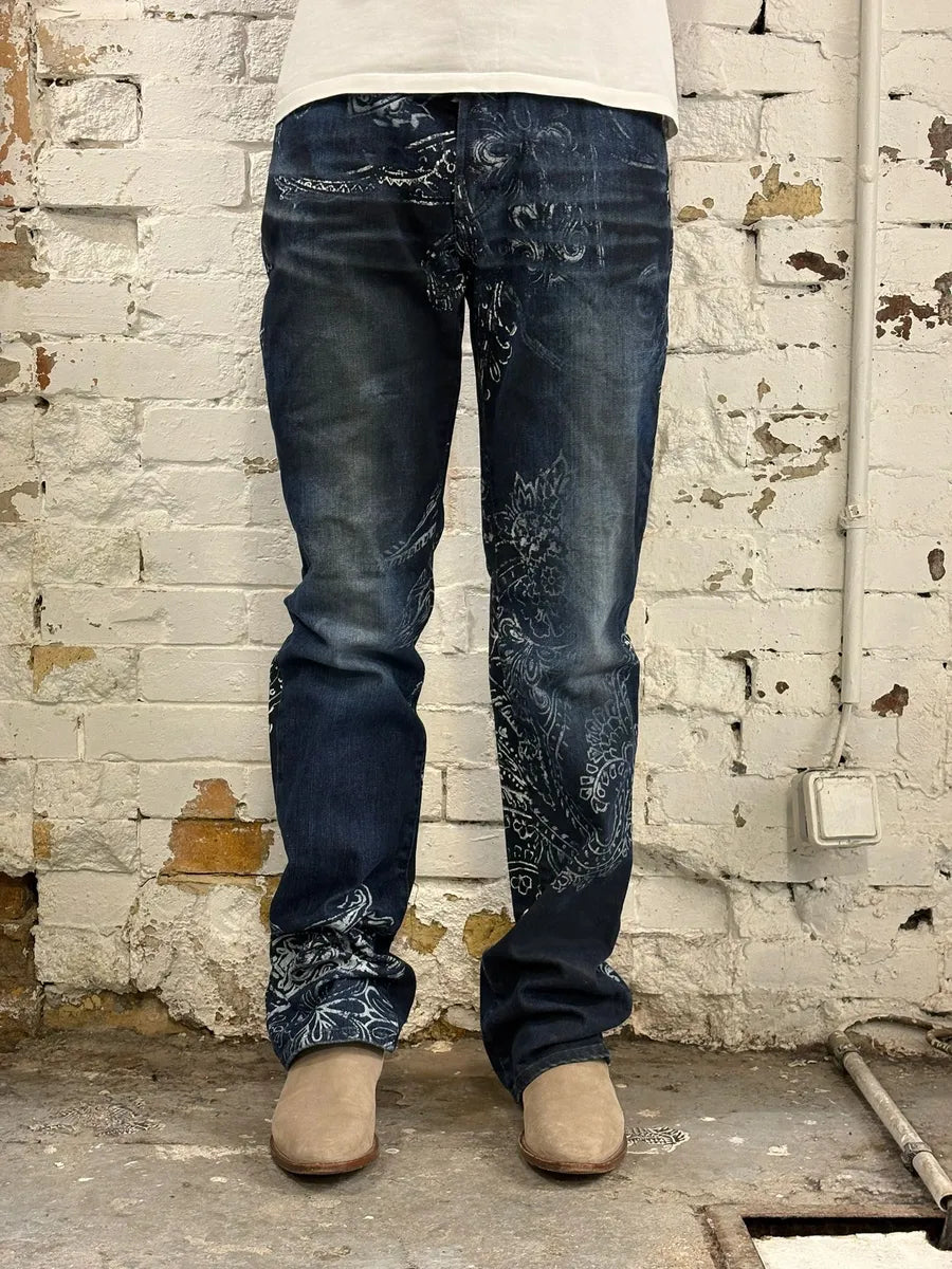 AW2003 Cavalli Navy Blue Presley Ocean Denim Jeans ulwoIoS 1