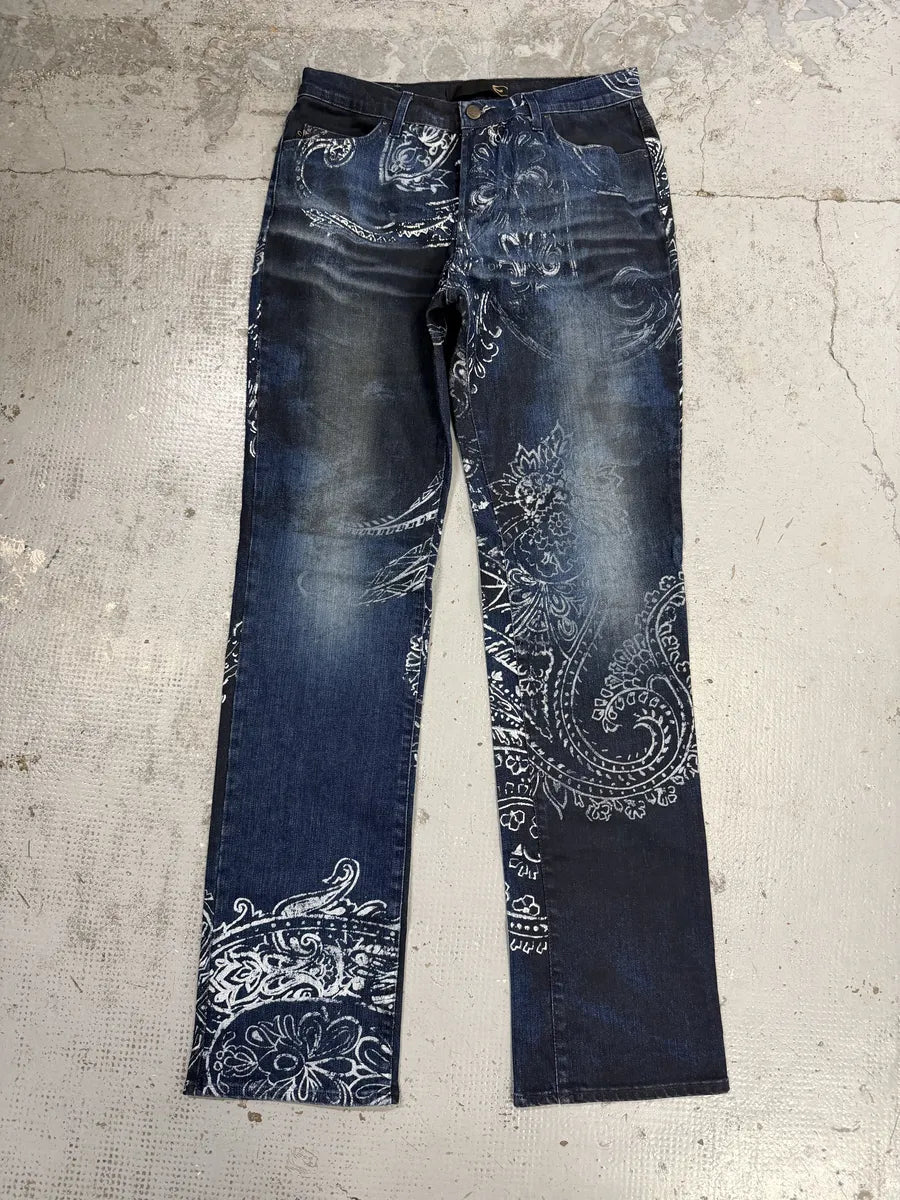 AW2003 Cavalli Navy Blue Presley Ocean Denim Jeans ulwoIoS 4