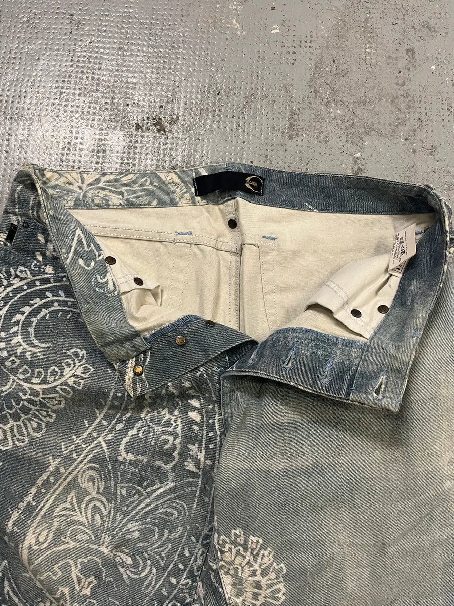 AW2003 Cavalli Ocean Presley Blue & White Ocean Pants XIFEfLT 9