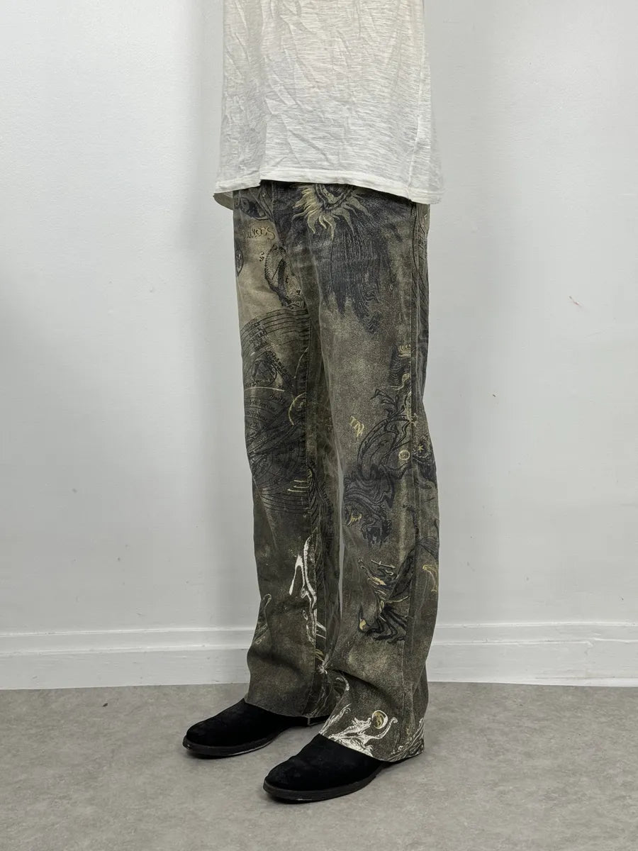 AW2003 Cavalli Olive Astro World Contemporary Pants fUqMJTm 2