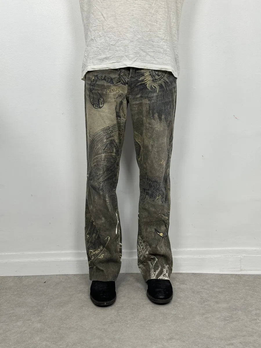 AW2003 Cavalli Olive Astro World Contemporary Pants fUqMJTm 3