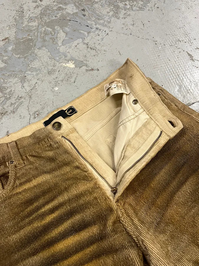 AW2003 Cavalli Overprint Velvet Brown Pants aDLqpTk 10