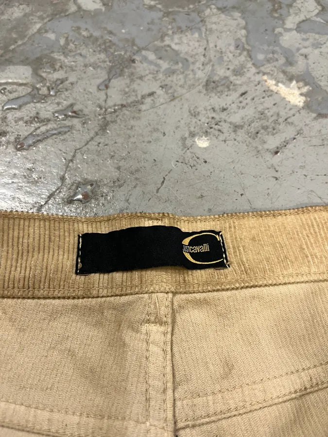 AW2003 Cavalli Overprint Velvet Brown Pants aDLqpTk 11