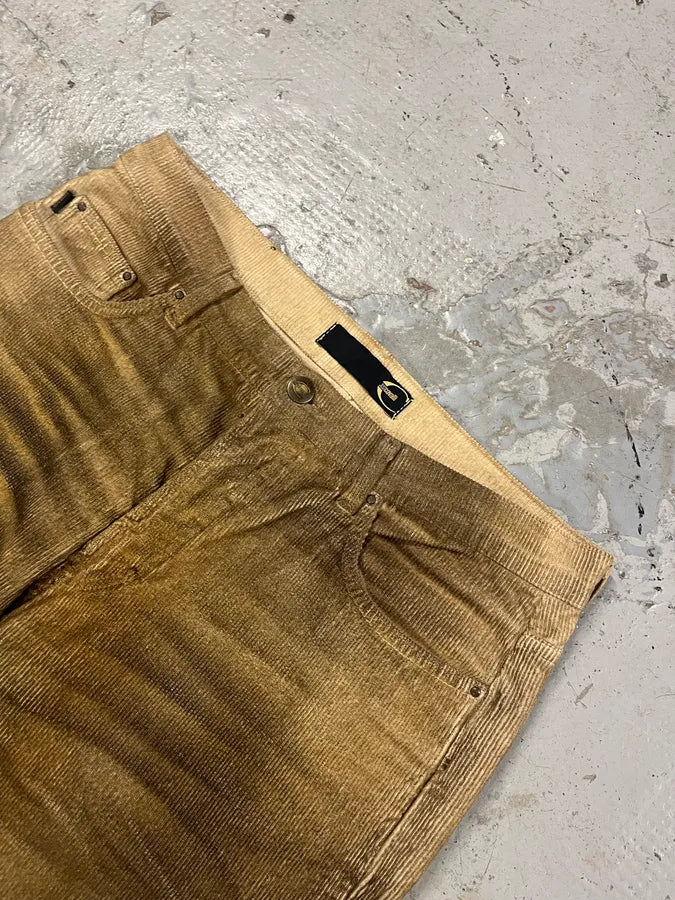 AW2003 Cavalli Overprint Velvet Brown Pants aDLqpTk 6