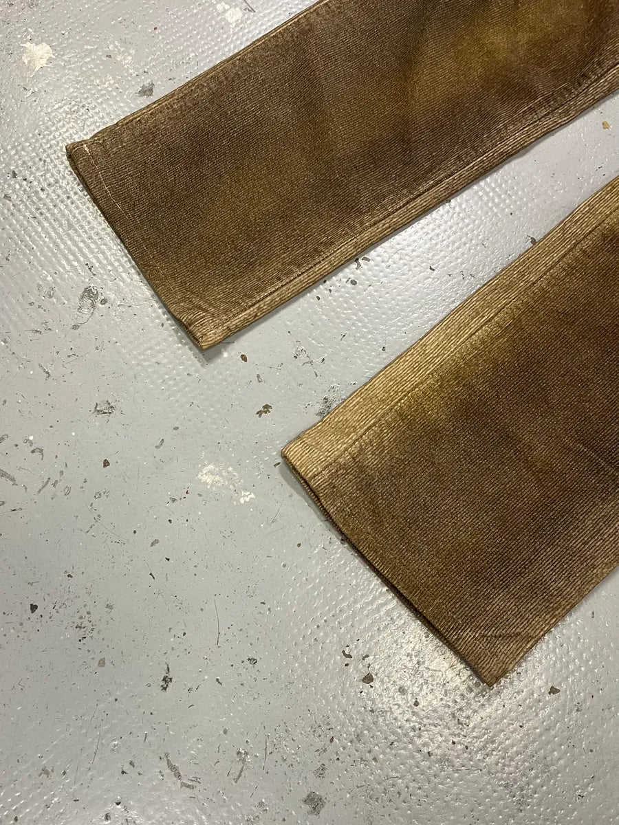 AW2003 Cavalli Overprint Velvet Brown Pants aDLqpTk 7