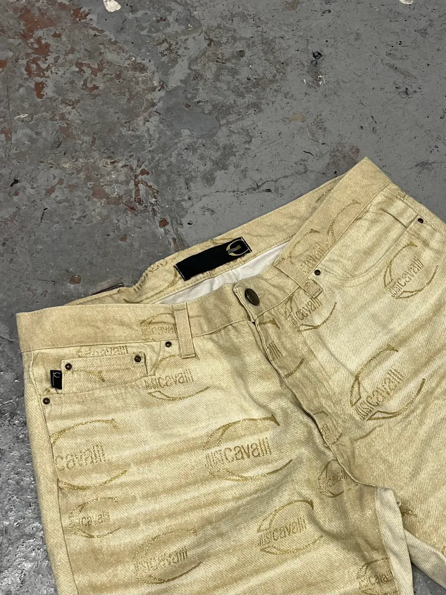 AW2003 Cavalli Propaganda Beige Logo Pants MBFpbwe 5