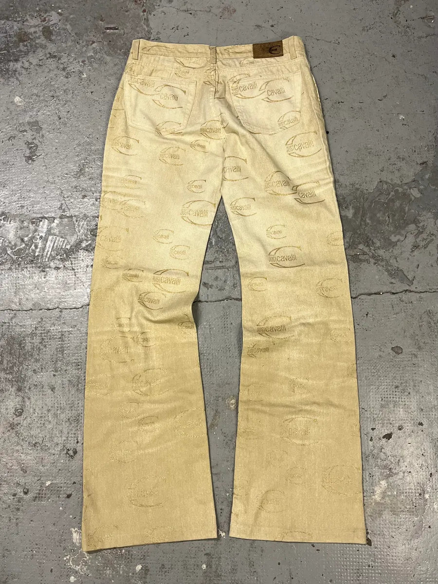 AW2003 Cavalli Propaganda Beige Logo Pants MBFpbwe 7