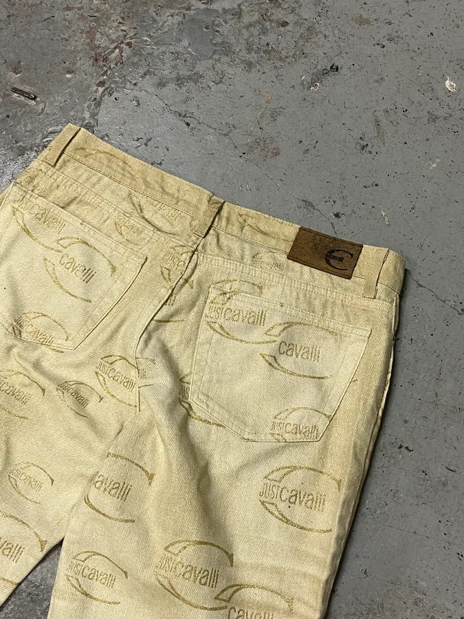 AW2003 Cavalli Propaganda Beige Logo Pants MBFpbwe 8