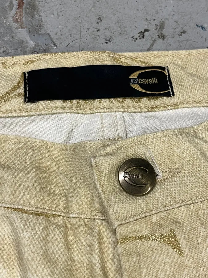 AW2003 Cavalli Propaganda Beige Logo Pants MBFpbwe 9