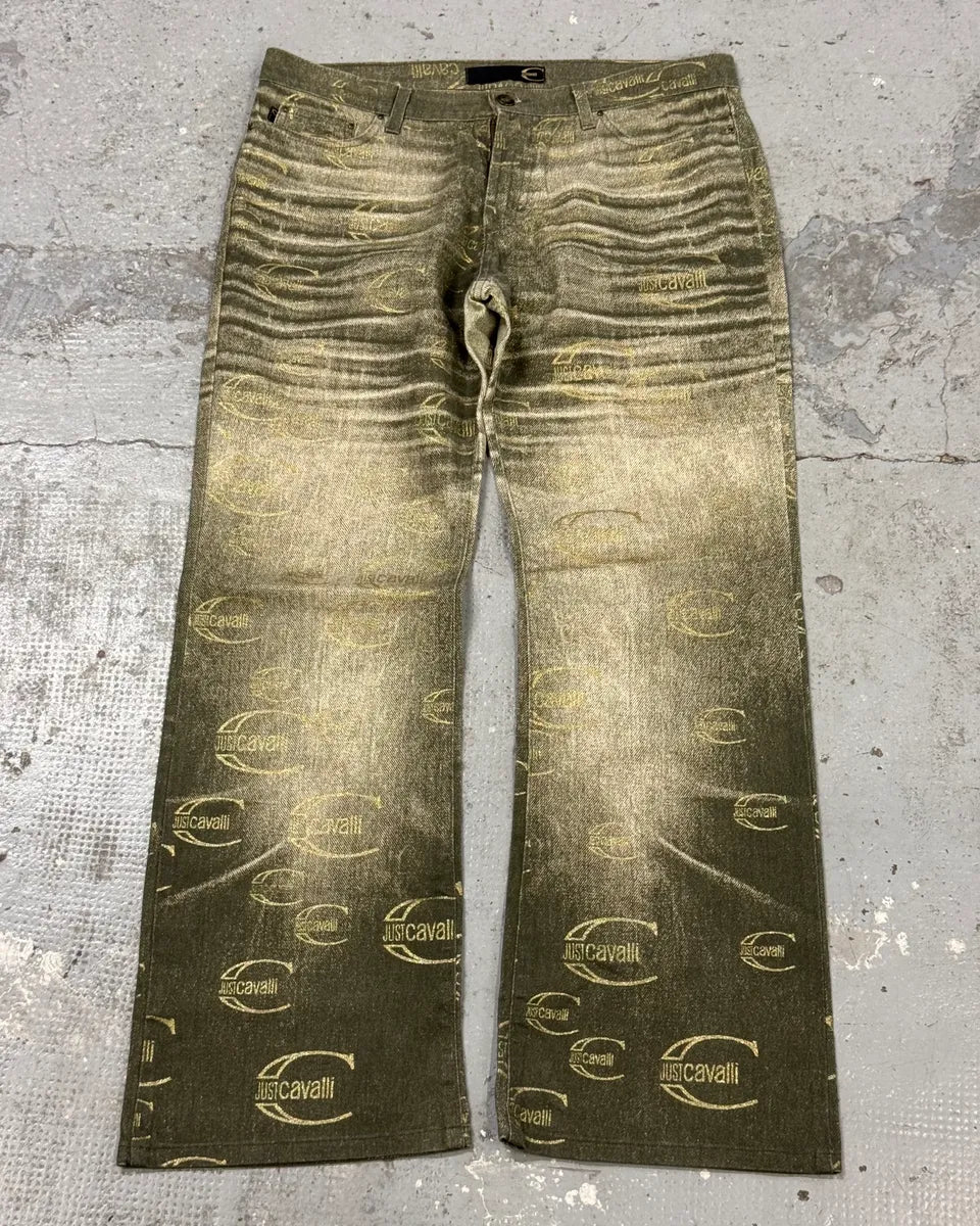 AW2003 Cavalli Propaganda Faded Green Pants TWCJdfC 0