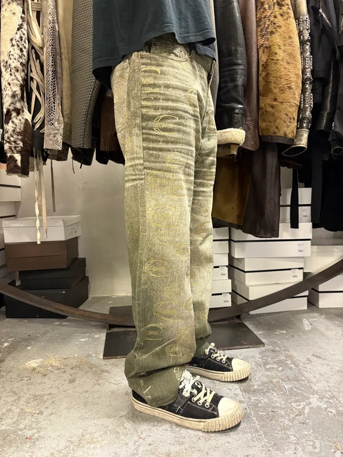AW2003 Cavalli Propaganda Faded Green Pants TWCJdfC 2