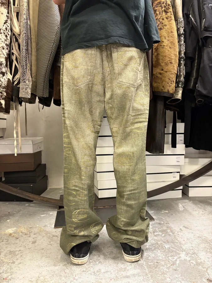 AW2003 Cavalli Propaganda Faded Green Pants TWCJdfC 3