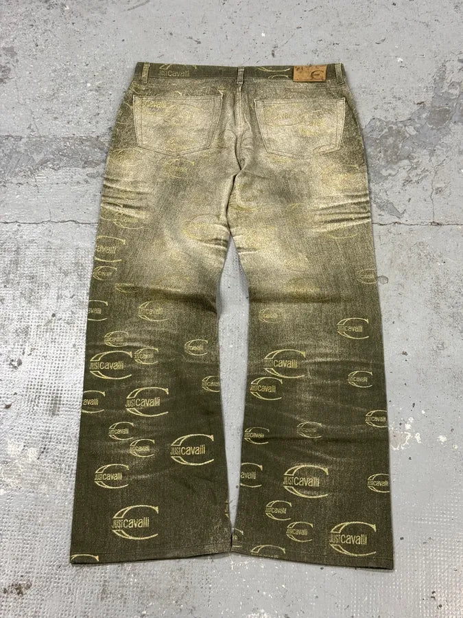 AW2003 Cavalli Propaganda Faded Green Pants TWCJdfC 4