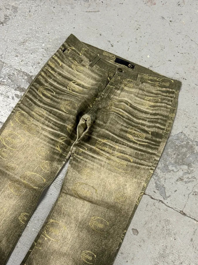 AW2003 Cavalli Propaganda Faded Green Pants TWCJdfC 5