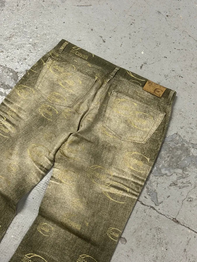 AW2003 Cavalli Propaganda Faded Green Pants TWCJdfC 6