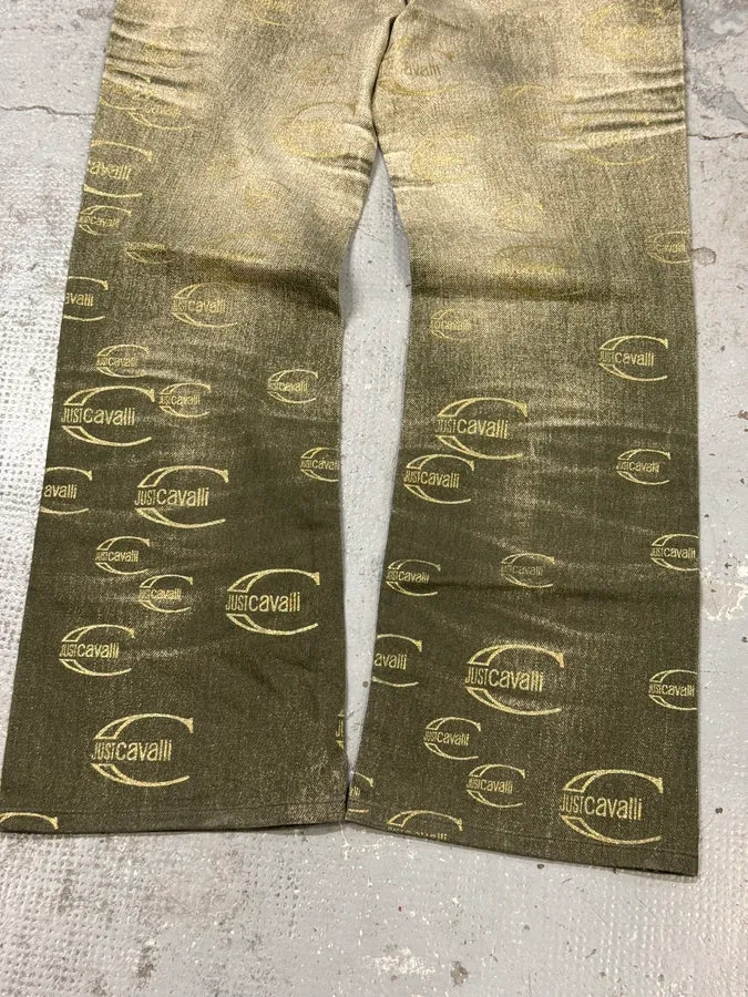 AW2003 Cavalli Propaganda Faded Green Pants TWCJdfC 7