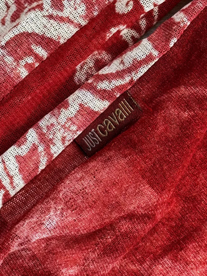 AW2003 Cavalli Red Paisley Pattern Mesh Shirt hYyiGHi 11