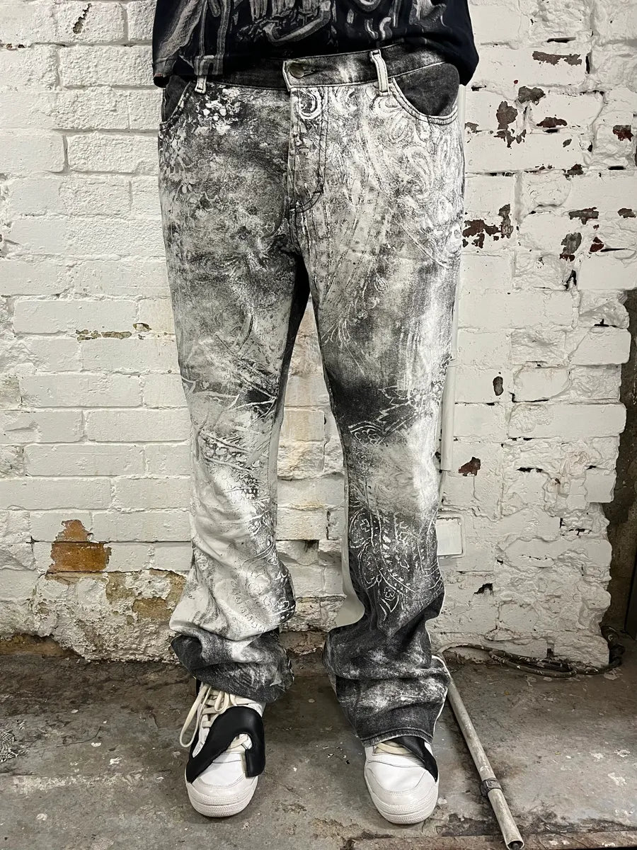 AW2003 Cavalli Spiritual Astro Black & White Pants zzTiXjD 1